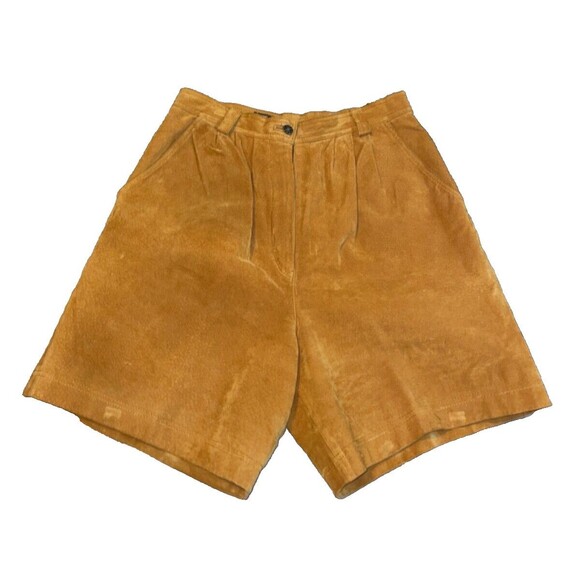 Gantos Vintage Women's Genuine Suede Bermuda Shorts size 11/12 Pleated Lined - Picture 8 of 9